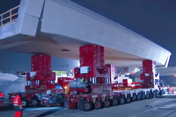SPMT模块车,桥梁改造,高效工具,20米自由升降,自动叠加系统,施工效率